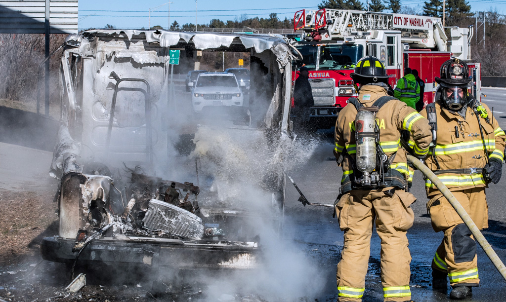 Mail delivery truck destroyed by fire on turnpike News, Sports, Jobs The Nashua Telegraph